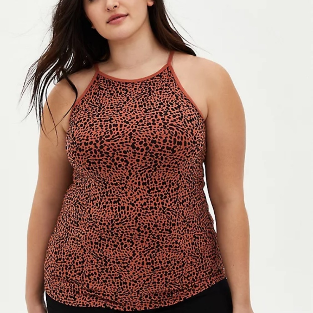 TORRID CHEETAH HIGH NECK FOXY TANK